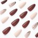thumbnail image 4 of Uñas postizas adhesivas HPYFOI almendra dorado con glitter, 24 piezas, 4 of 7