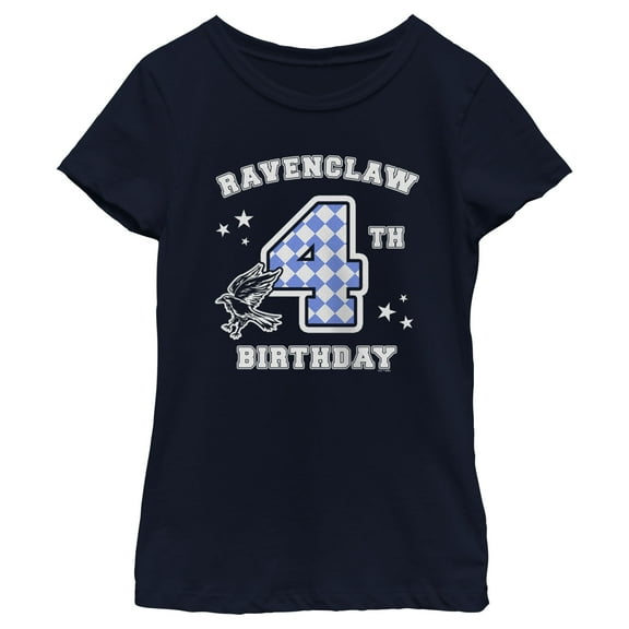Girl's Harry Potter Ravenclaw 4th Birthday Graphic Tee Navy Blue X Large