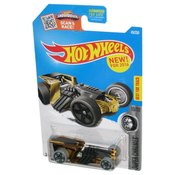 Hot Wheels Super Chromes 10/10 (2015) Gold & Black Z-Rod Toy Car 45/250