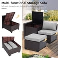 thumbnail image 6 of Ainfox 8 Piece Outdoor Patio Rattan Sectional Storage Furniture Set, All Weather PE Wicker Modular Conversation Sofa with Ottoman & Side Box for Backyard Pool Deck,Gray, 6 of 9