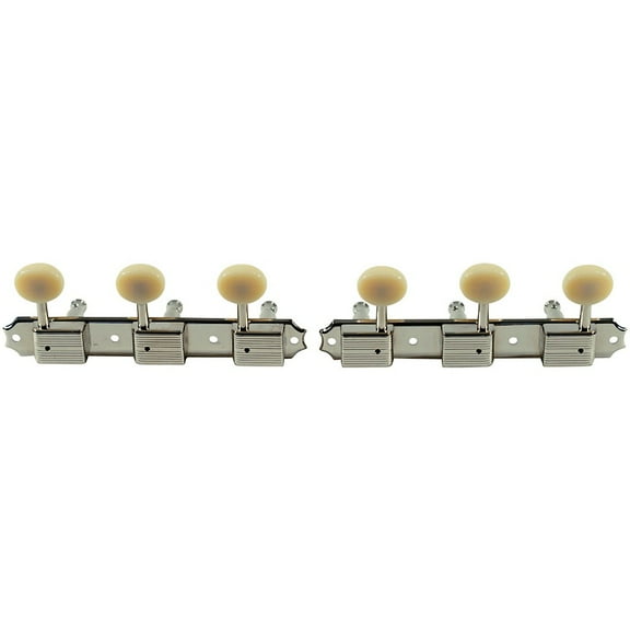 Kluson KD-3P-NP Kluson Tuners (Deluxe Series) w/ Oval Buttons (3-On-Plate) Single-Line - Fits Gibson® (Nickel)