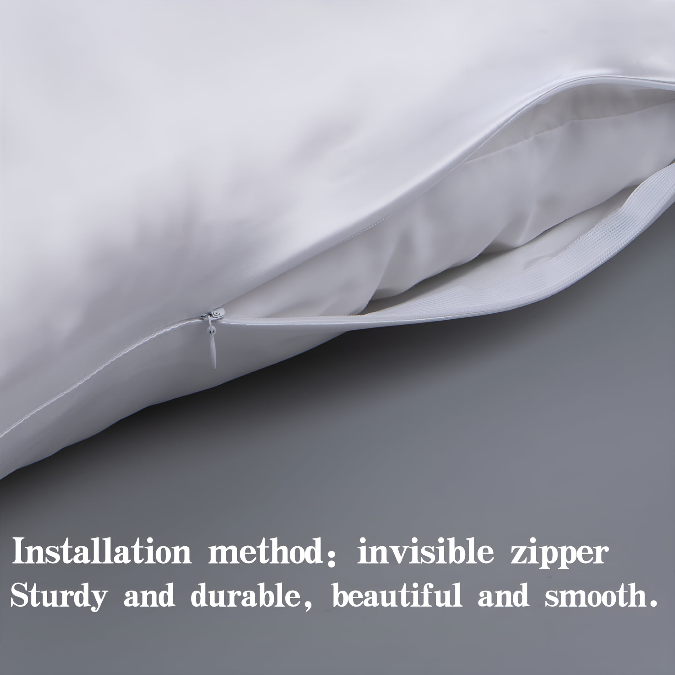 AUQ 2026 New 1 Pack 100% Pure Both Sides Mulberry Silk Pillowcase for Hair and Skin,White Silk Pillow Cases 22 Momme Bed Pillow Case with Hidden Zipper,King,20"X36",White