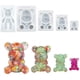 thumbnail image 1 of Moldes de resina, 5 piezas 3D lindo oso de peluche moldes de silicona moldes de resina epoxi de cristal para hacer joyas llavero colgante DIY, 1 of 5