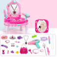 thumbnail image 4 of Dressing Table And Suitcase Children'S Dressing Table With Light Sound Beauty Studio For Girls (Pink), 4 of 6