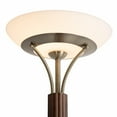 thumbnail image 3 of Tambo Torchiere Floor Lamp - Dark Walnut Wood Finish Weathered Brass, 3 of 13