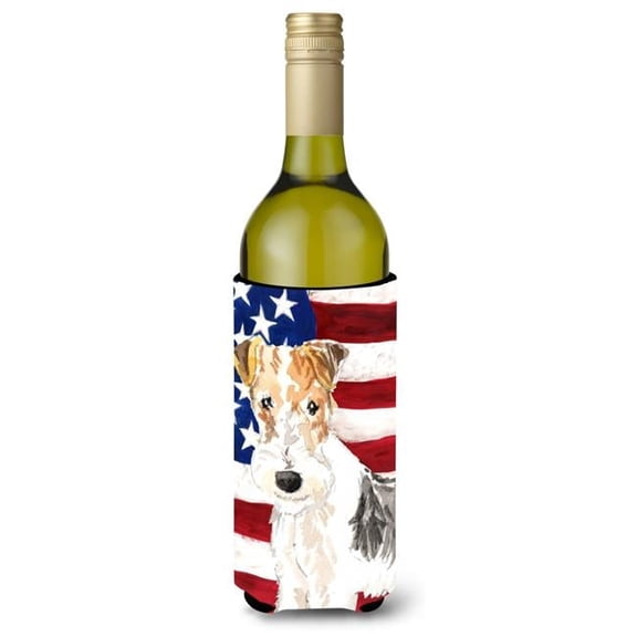 Patriotic USA Yorkie Yorkshire Terrier Wine Bottle Beverge Insulator Hugger