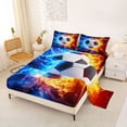 thumbnail image 2 of Erosebridal Ball Games Bed Sheets For Soccer Gamer,Football Sport Gaming Kids King Sheets For Boys 4 Pieces, 2 of 6