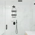 thumbnail image 2 of 3 Tier hanging shower caddy with banded accents, non-slip neck, and suction cups, 2 of 4