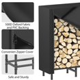 thumbnail image 3 of Rack de Bois pour l'Extérieur, Rack de Bûches de Bois avec Couvercle, Support de Bois de 5,3 Pi pour l'Extérieur, Racks en Bois Robustes pour l'Intérieur, Support de Foyer fo, 3 of 7