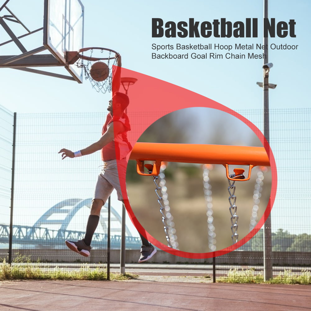 Sports Basketball Hoop Metal Net Outdoor Backboard Goal Rim Chain Mesh 