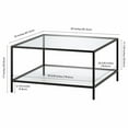 thumbnail image 6 of Henn&Hart 32" Square Blackened Bronze Coffee Table with Glass Shelf, 6 of 7