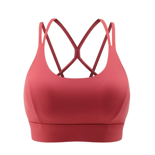 Plebaso Womens Sports Bras Padded Seamless Yoga Bras Stretch Full Coverage Everyday Workout Running Bras