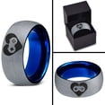 thumbnail image 4 of Tungsten Gaming Gamer Controller Pad Heart Emoji Band Ring 8mm Men Women Comfort Fit Blue Dome Brushed Gray Polished, 4 of 4