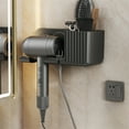 thumbnail image 2 of Hair Dryer Holder Wall Mounted, Adhesive Hair Rack Bathroom Organizer, Home Hairdryer Rack Styling Tools Storage, 2 of 5