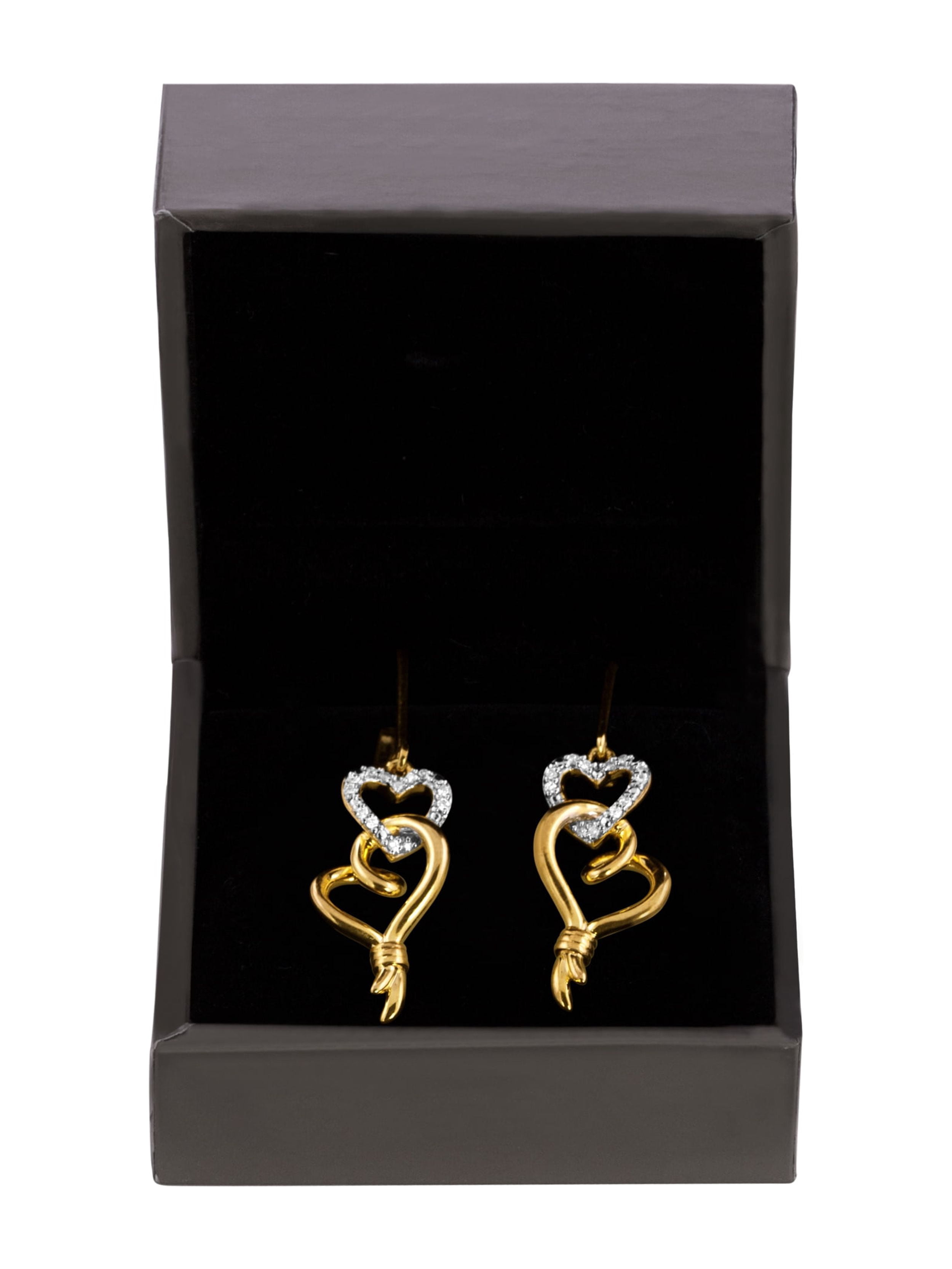 Brilliance Fine Jewelry 14kt Yellow Gold over Sterling Silver 1/10 Carat T.W. Diamond Earring