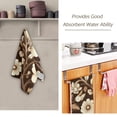thumbnail image 3 of Yayeee Hand Towels for Bathroom Set of 2 Quick Dry Super Absorbent Soft Hand Shower Towels, 28" x 14", Brown Floral, 3 of 8