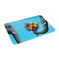 thumbnail image 2 of Bingfone Elephant Trunk Couple Flowers Door Mat 16"X24" Front Entrance Non-Slip Low Profile Washable For Entryway, 2 of 9