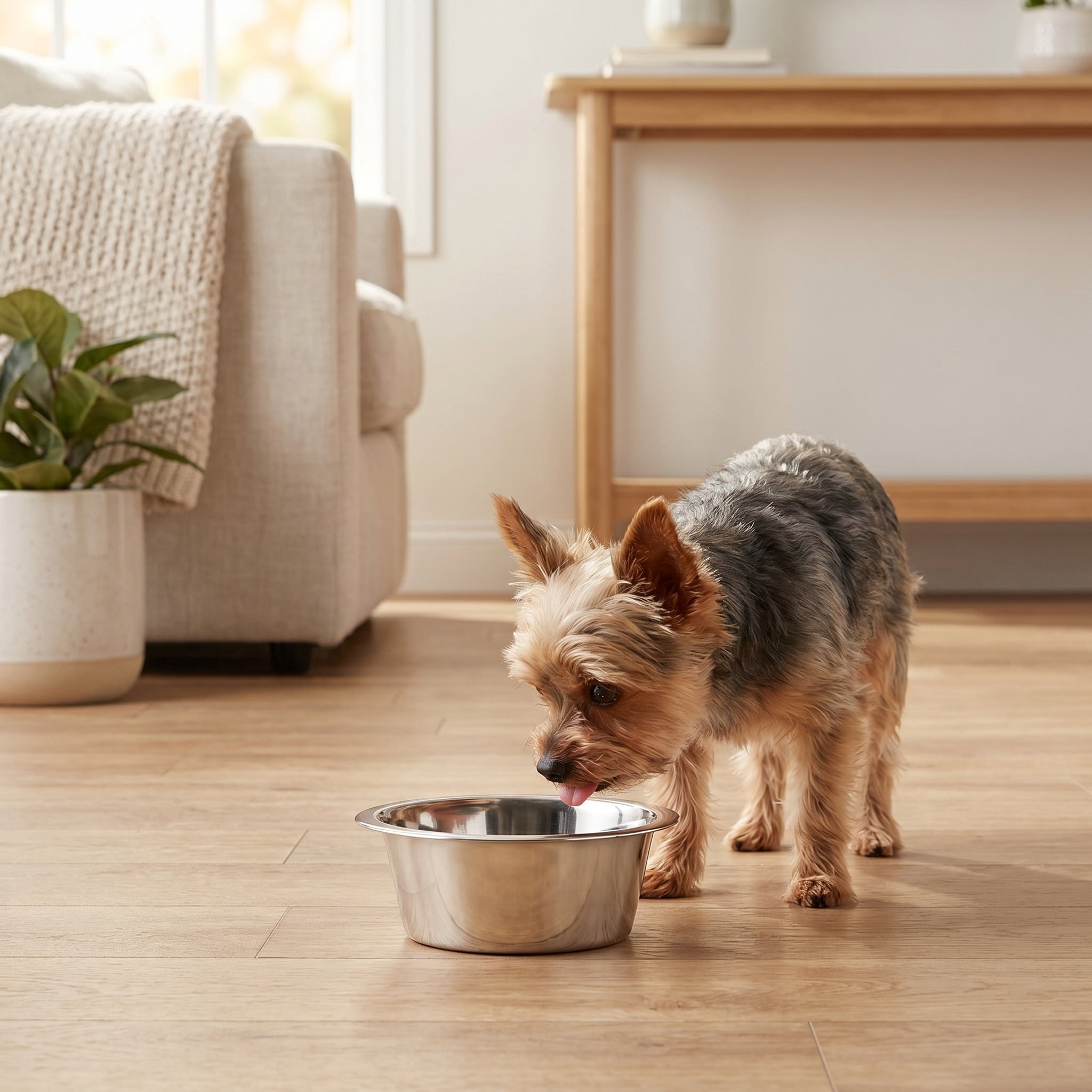 (3 pack) Vibrant Life Extra Small 1.5-Cup Stainless Steel Pet Bowl, Silver
