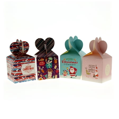8Pcs Xmas Gift Boxes Christmas Eve Apple Box Santa Deer Christmas Party (Christmas Eve By Santa's Best)
