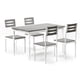 thumbnail image 1 of Gris y blanca 3-piece dining set con spiral legs - mesa y 2 sillas para small kitchens y apartments, 1 of 6
