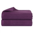 thumbnail image 2 of Superior Soho Ribbed Cotton Absorbent Bath Sheet Set of 2, Plum, 2 of 9