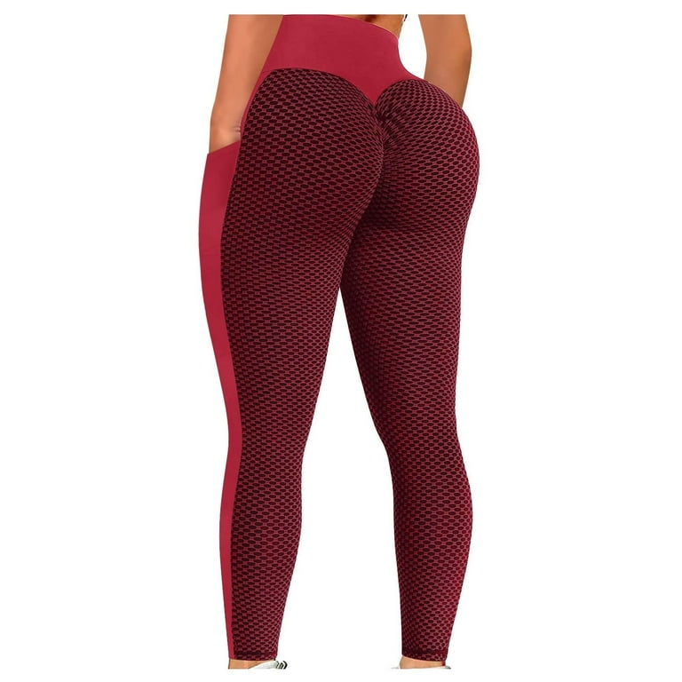 Tawop Womens High Waist Yoga Pants Tummy Control Slimming Booty Leggings  Workout Running Butt Lift Tights With Pockets Forbidden Pants New Arrivals  