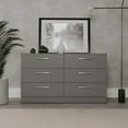 thumbnail image 4 of Kappesberg Foster Gray 3-Piece Bedroom Set – 6-Drawer Dresser and 2 Nightstands, 50.2"W - for Adults and Teens, 4 of 10