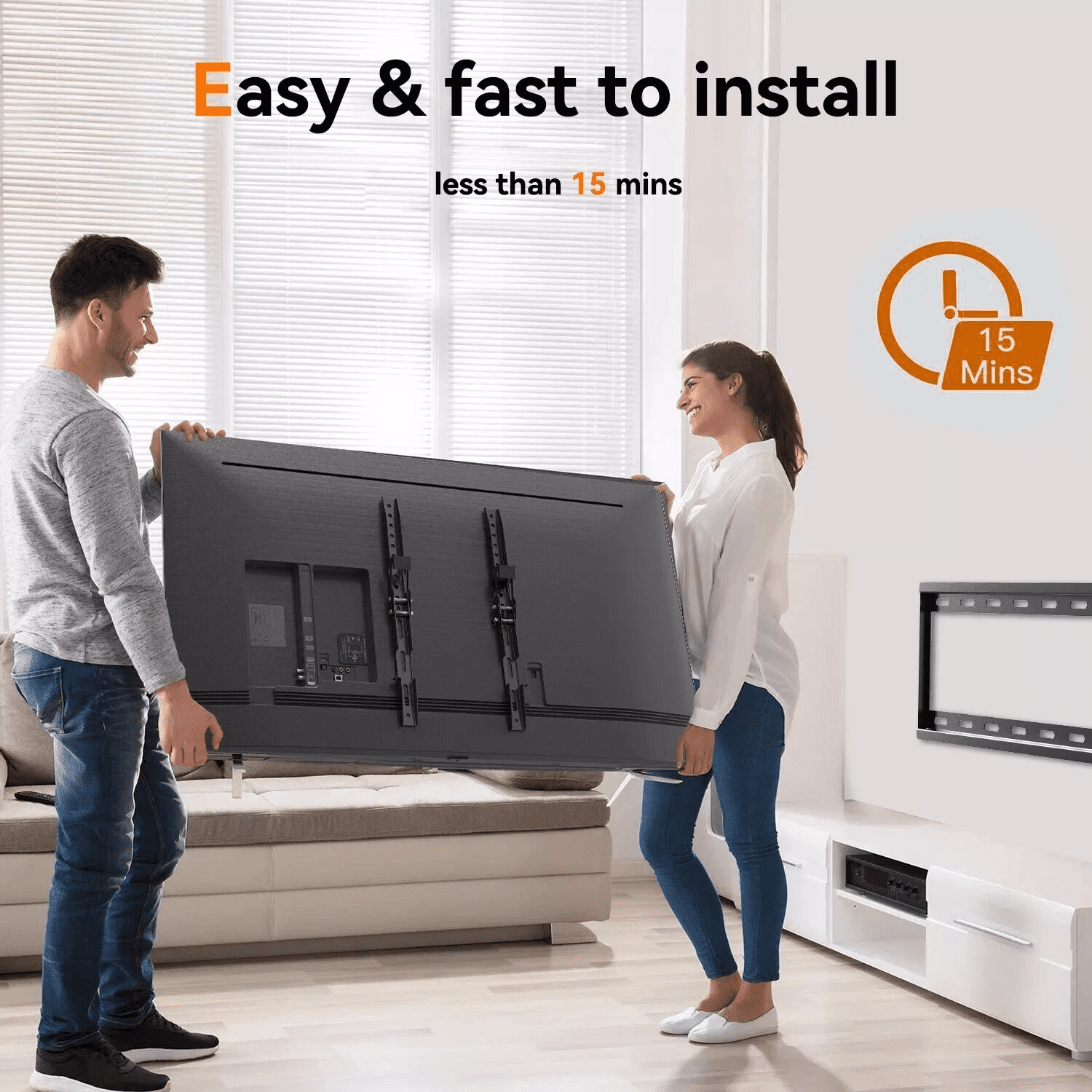 Flat TV Wall Mount Bracket 20° Tilt Swivel for 32"37"42"47"50"55"60"65"70" inch