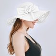 thumbnail image 2 of Prolriy Kenntucky Derby Hats for Women Summer Dress Hat Wide Leaf Flower Bridal Shower Hat Sun Hats Beach Hat Sun Hats for Women Fascinators Hats for Women Grey, 2 of 5