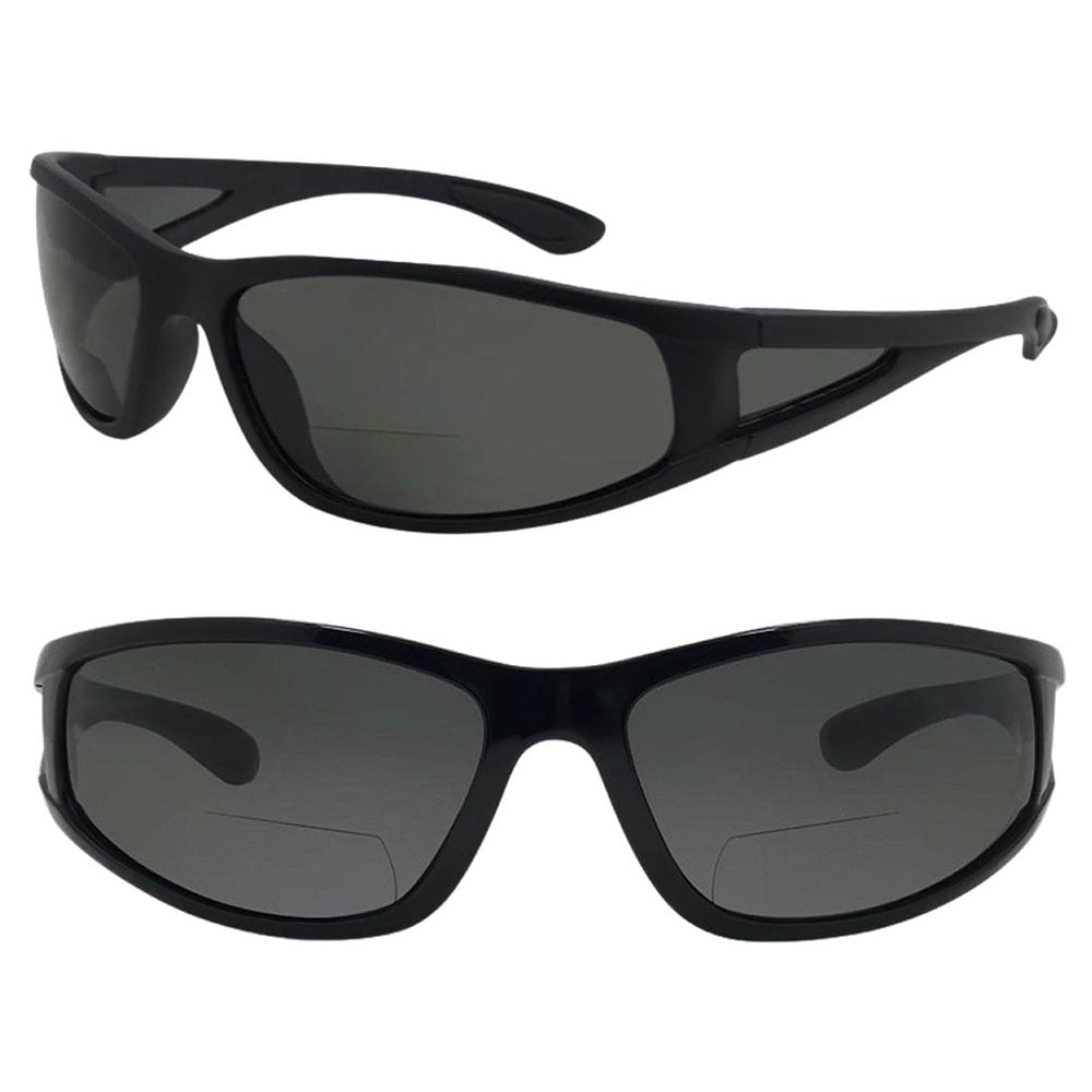 2 Pair of Bifocal Sport Wrap Reading Sunglasses with Side Shield Lens ...