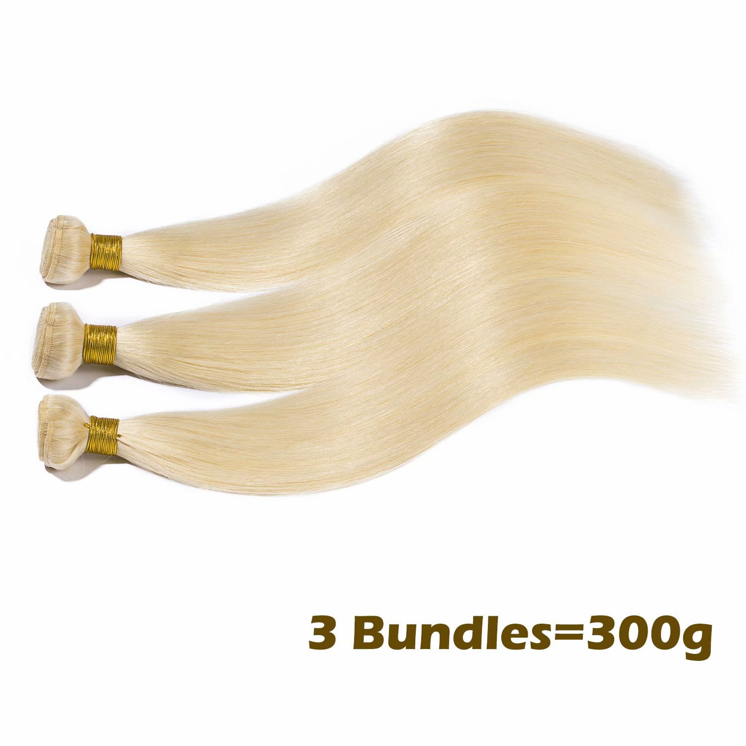 Benehair Brazilian Blonde Human Hair Bundles 100% Virgin Human Hair Bundles Thick Hair Weave Extensions Soft Straight Hair 1 bundle 100g