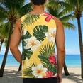thumbnail image 6 of VBTAPA Mens Floral Graphic Tank Tops Funky Hawaiian Shirt Tropical Summer Vacation Shirts Sleeveless Casual Aloha Beach Tee White S, 6 of 7