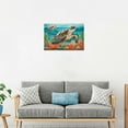 thumbnail image 4 of ZHONGYUTONG Turtle Canvas Wall Art Sea Turtle Print Poster Bathroom Picture Painting (16"x24"), 4 of 6