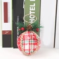 thumbnail image 5 of 6 Pieces Christmas Hanging Plaid Ball Ornaments Knitted Handmade Xmas Trees Christmas Tree Hanging Ball Ornaments Festive Decorations, 5 of 10