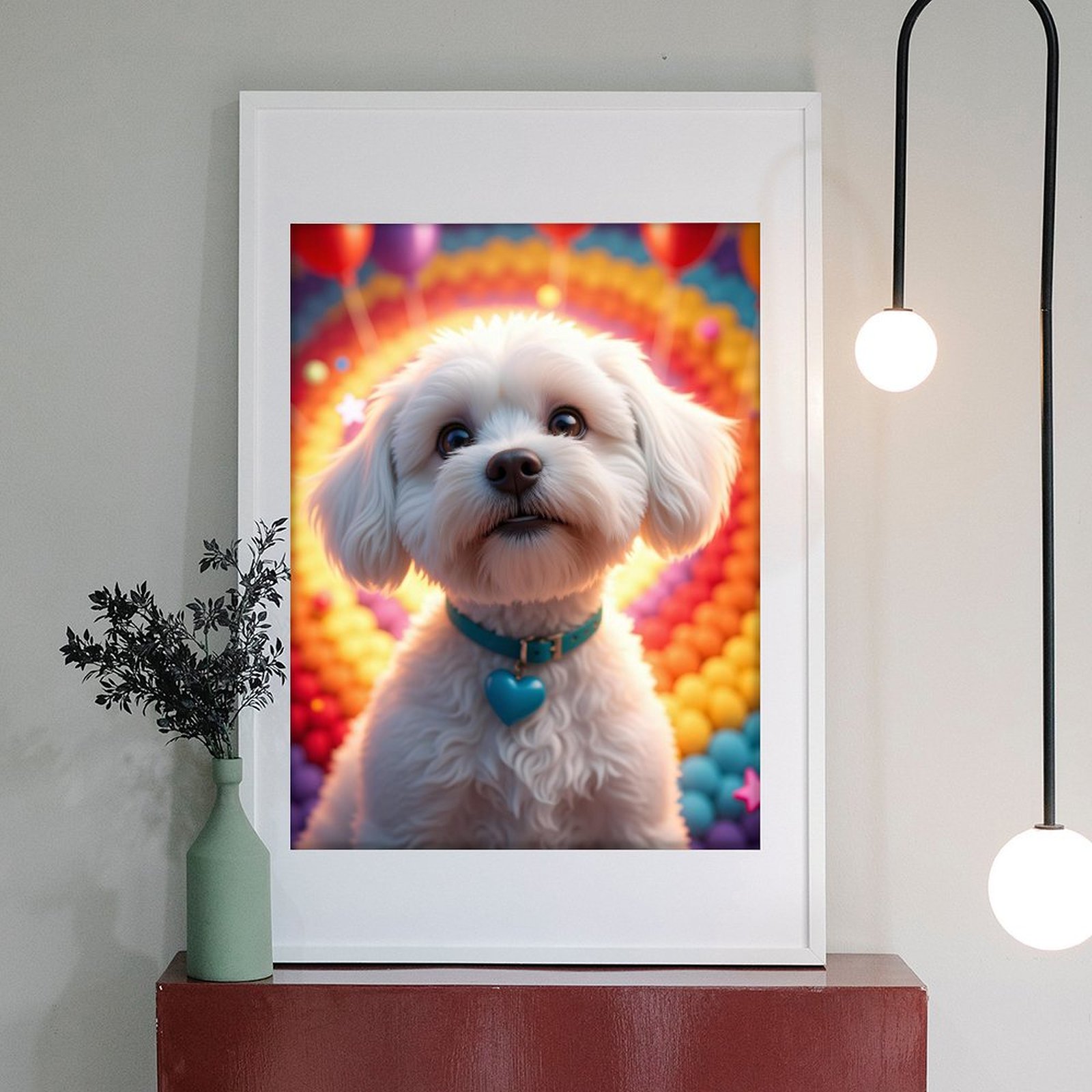 Diamond Art Kit for Adults, Cute Dog Colorful Background Diamond Painting for Adults Beginners, DIY Diamond Art Painting Kits, 5D Diamond Painting Crafts for Home Decor 12x16 Frameless