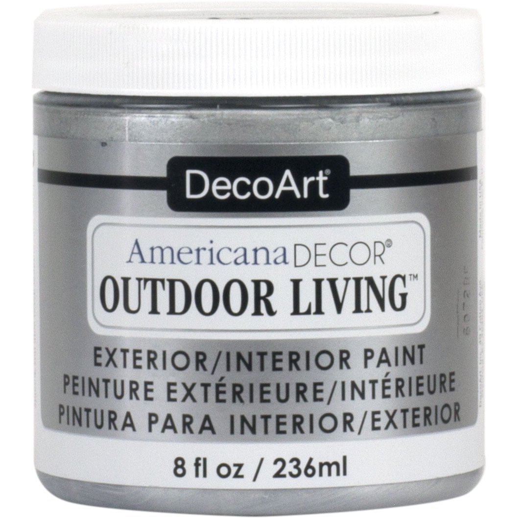 DecoArt Americana Decor Outdoor Living Paint, 8oz., Silver