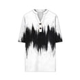 thumbnail image 4 of Ladies' Summer Short Sleeve Shirt Casual Button V-Neck Loose Fit Tshirts Boho Vacation Blouses Blouse, 4 of 5