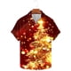 thumbnail image 2 of Camisas de Manga Larga para Hombres, Botón de Impresión Blusa de Cuello, Camisa de Poliéster de Moda Casual, 2 of 5