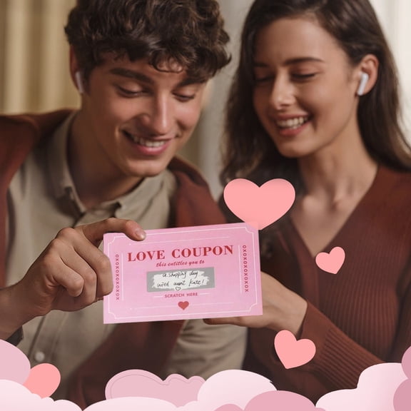 Pink Scratch Off Valentine'S Day Cards 20 Pcs Diy Romantic Notes For Husband Wife Pink Coupons Anniversary Greeting