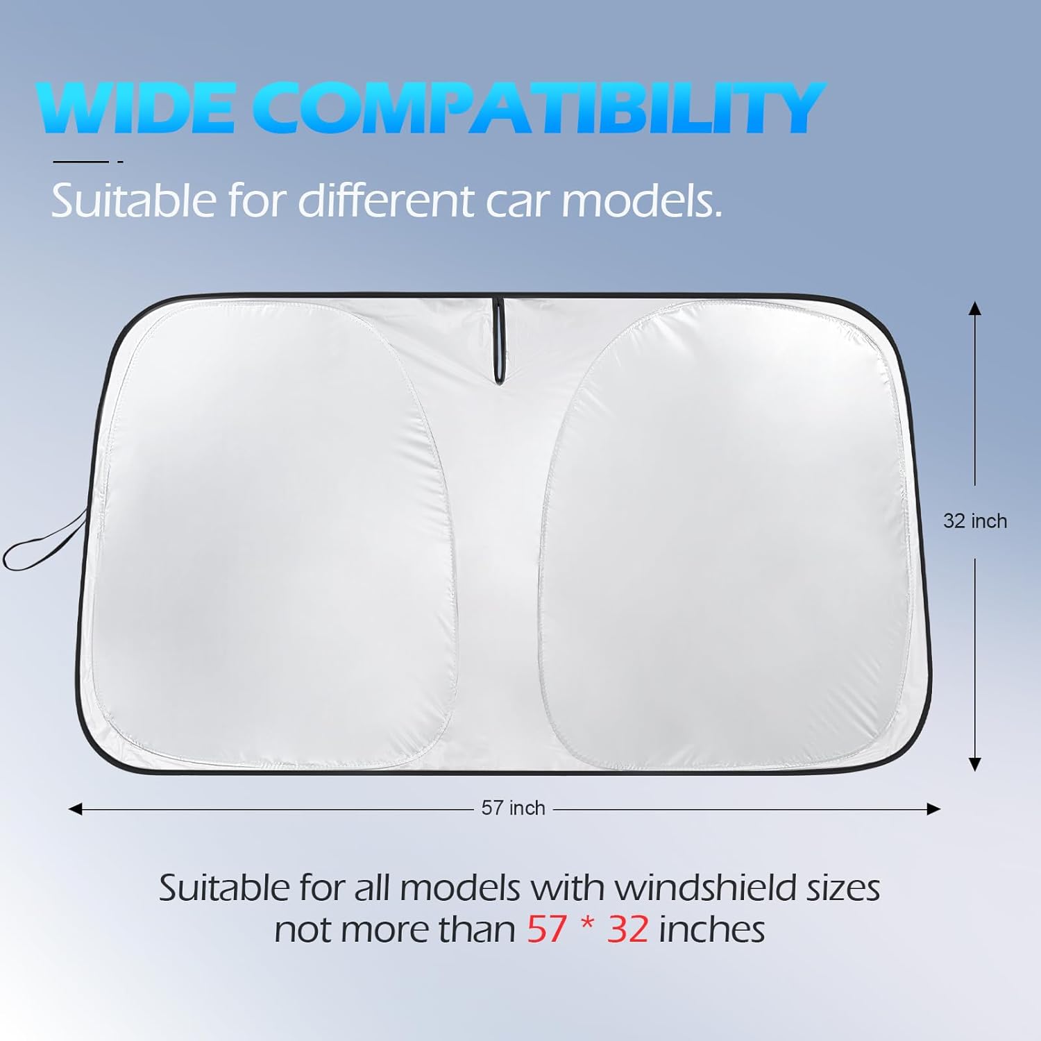 Florich Car Windshield Sun Shade, Foldable, 59"x33" photo 6