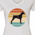 thumbnail image 4 of Inktastic Doberman Dog Retro Sunset Women's V-Neck T-Shirt, 4 of 5