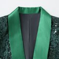 thumbnail image 4 of Tops for Men Sequined Blazer Solid Color Suit Dress Jacket Suit Jacket Mens Coats Green L, 4 of 6