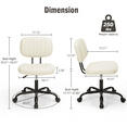 thumbnail image 2 of Gianna Armless Office Chair – Adjustable Rolling Task Chair with Lumbar Support for Comfortable All-Day Sitting, Bone gray, 2 of 5