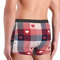 thumbnail image 3 of KLL Heart Plaid Men's Cotton Boxer Briefs Underwear-Medium, 3 of 8