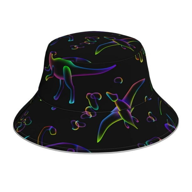 Fotbe Dinosaur Sombrero Tipo Pescador con Estampado – Sombrero de Sol de Algodón de Moda para Playa, Golf, Pesca