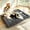 Dark Grey- Plush, variant on Dog Bed Mat Mattress Topper, Fluffy Breathable Roll Up Mattress Topper, Four Corner Strap, Rectangular for Large Dogs And Multi-Pet Households, Family Members Playing with Pets in The Living Room
