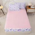 thumbnail image 4 of Homewish Kawaii Purple Butterflies Zipper Full Size Comforter Sets with Fitted Sheet and 2 Pillowcases,Rustic Lavender Blossom Zipper Bedding Set For Girl,Reversible,4 Pieces, 4 of 7