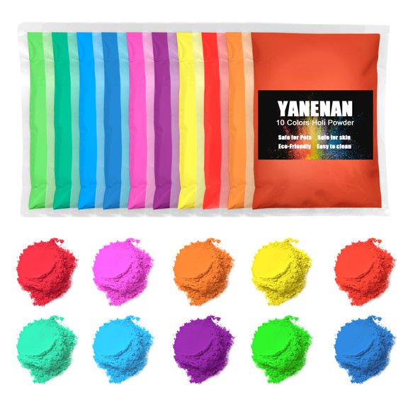 Polvo de colores YANENAN – 10 paquetes de 100 g (colores surtidos)