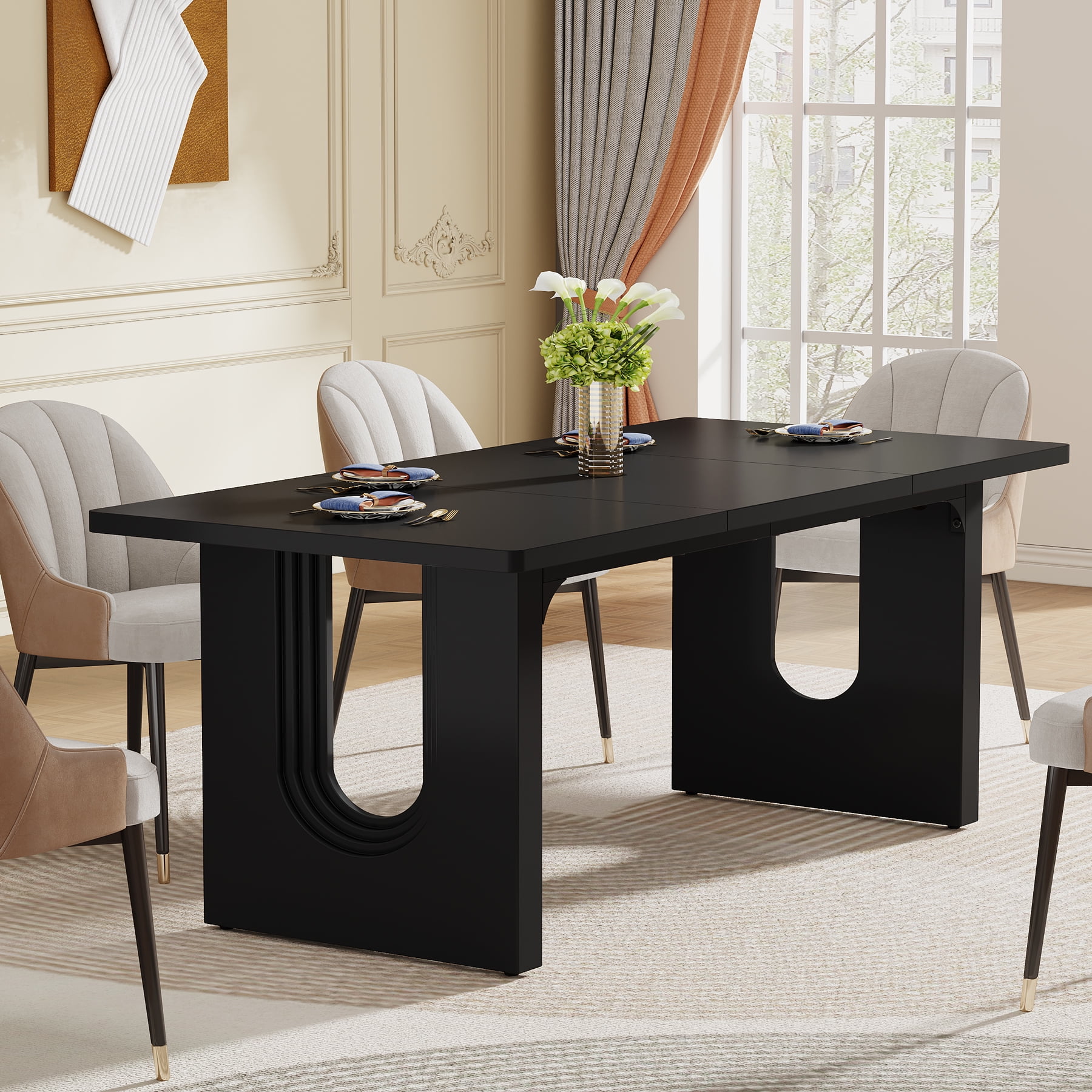 Tribesigns 71-Inch Modern Dining Table for to People, Kitchen