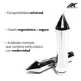 thumbnail image 3 of Puños de Motocicleta Aluminio Cono Cromado Plateado Kinlley, 3 of 8